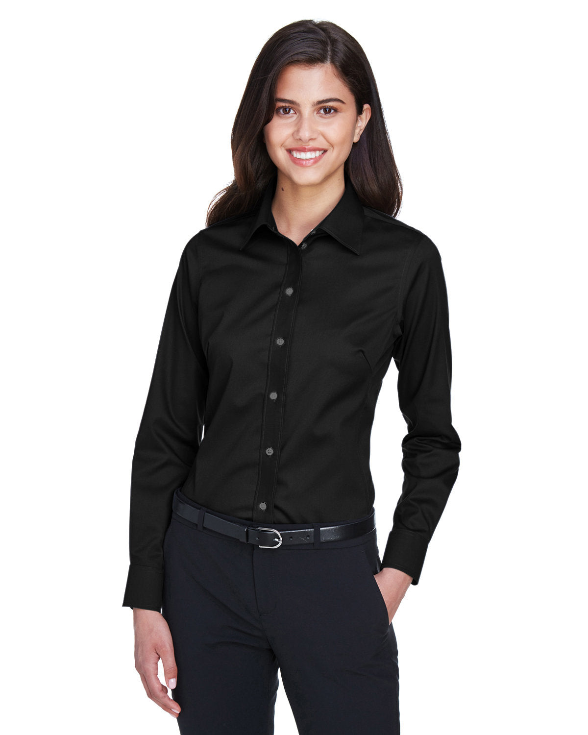 Elevate Your Wardrobe with the Devon & Jones Ladies' Crown Woven CollectionÂ® Solid Stretch Twill