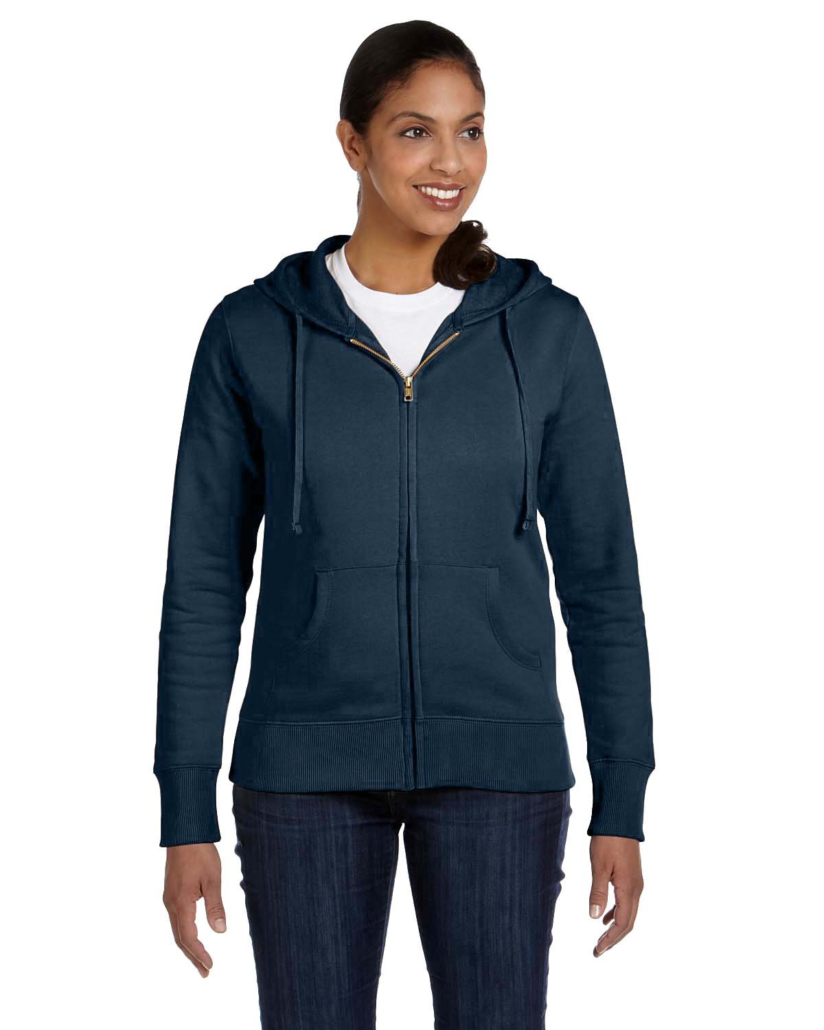 Elevate Comfort and Consciousness: Ladies' Organic/Recycled Full-Zip Hooded Sweatshirt by econscious