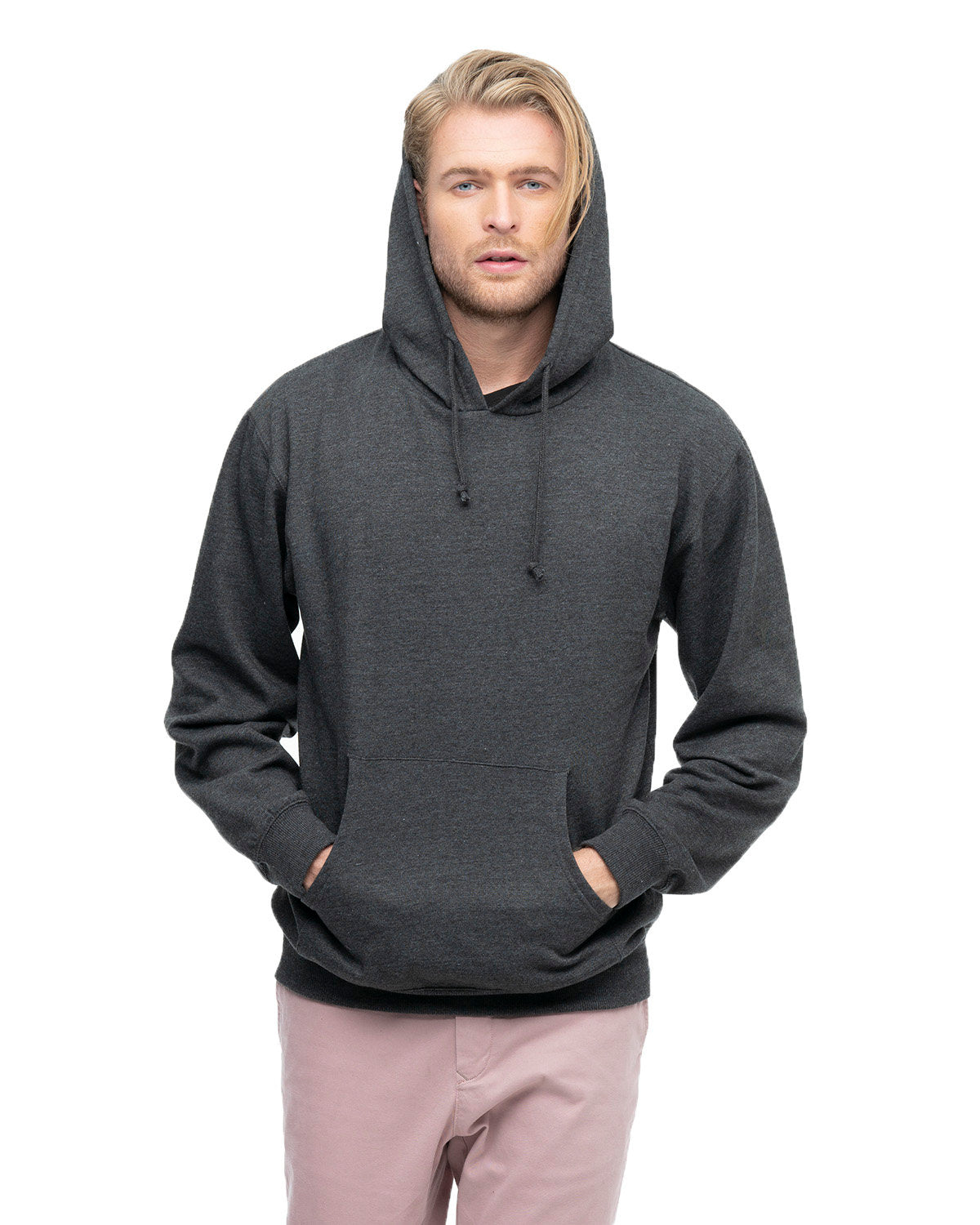 Sustainable Comfort and Style: Adult Organic/Recycled Heathered Fleece Pullover Hooded Sweatshirt by econscious