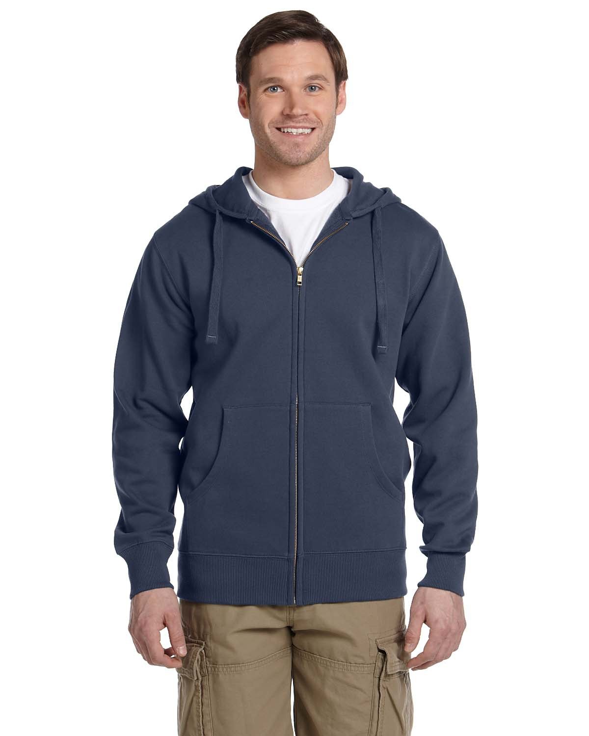 Elevate Style Sustainably: Men's Organic/Recycled Full-Zip Hooded Sweatshirt by econscious