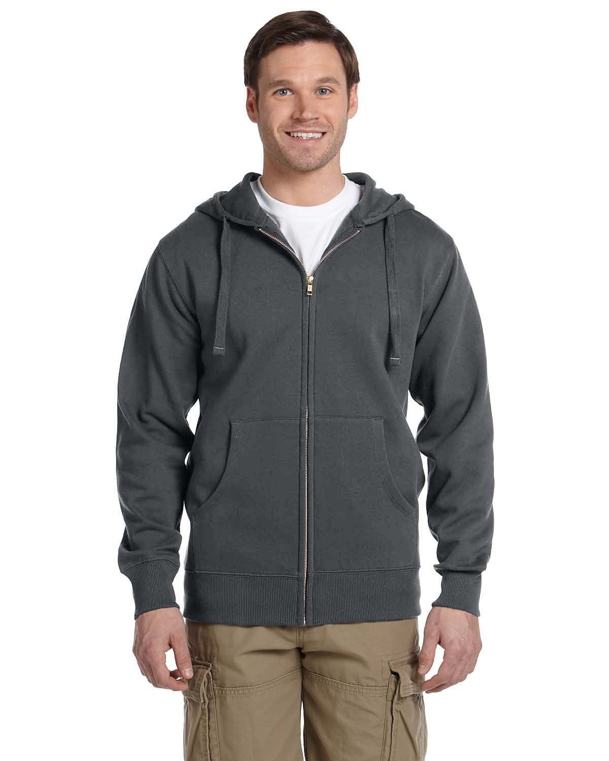 Elevate Style Sustainably: Men's Organic/Recycled Full-Zip Hooded Sweatshirt by econscious