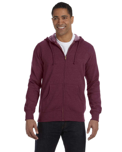 Sustainable Style Defined: Men's Organic/Recycled Heathered Full-Zip Hooded Sweatshirt by econscious