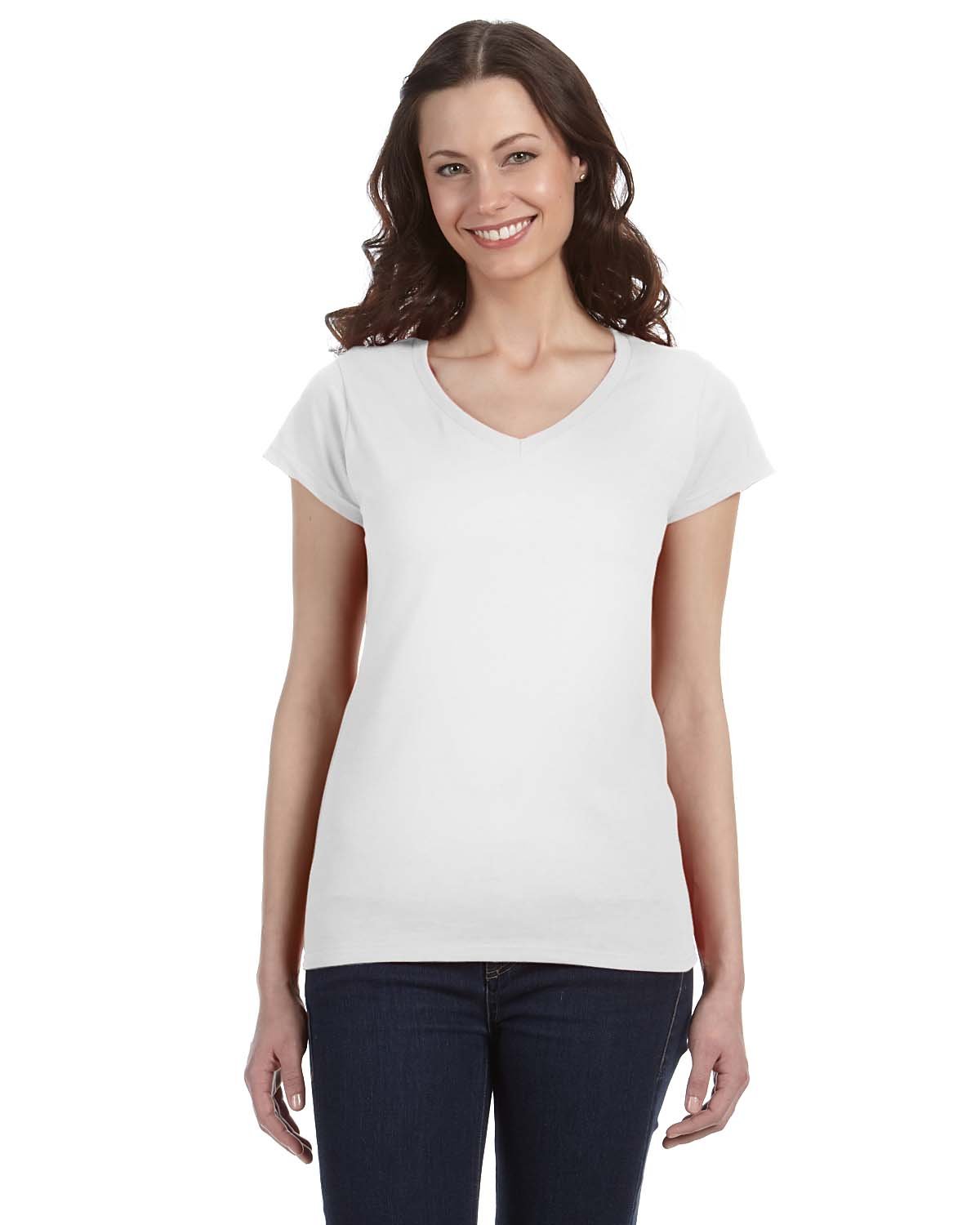 GILDAN-LADIES-SOFTSTYLE®-FITTED-V-NECK-T-SHIRT-CONTEMPORARY-ELEGANCE