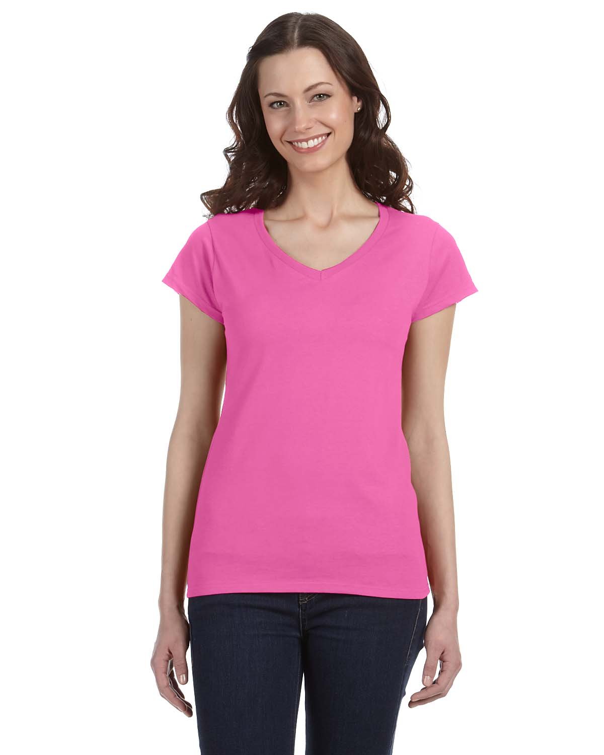 GILDAN-LADIES-SOFTSTYLE®-FITTED-V-NECK-T-SHIRT-CONTEMPORARY-ELEGANCE