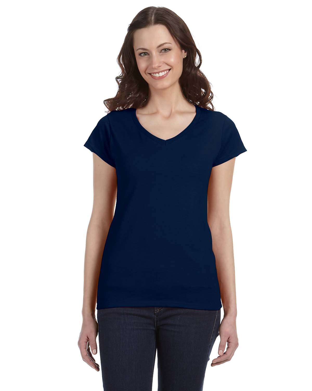 GILDAN-LADIES-SOFTSTYLE®-FITTED-V-NECK-T-SHIRT-CONTEMPORARY-ELEGANCE