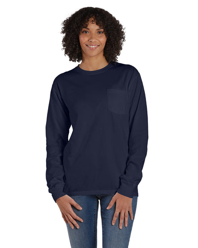 ComfortWash by Hanes Unisex Garment-Dyed Long-Sleeve T-Shirt with Pocket GDH250