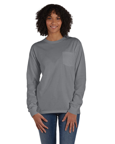 ComfortWash by Hanes Unisex Garment-Dyed Long-Sleeve T-Shirt with Pocket GDH250