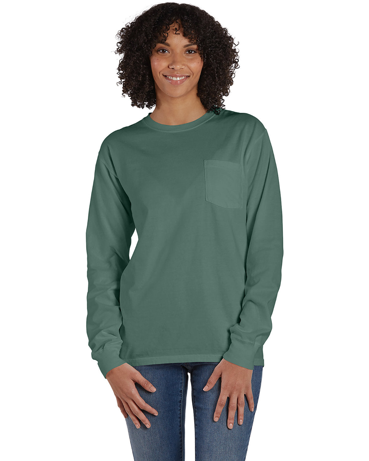 ComfortWash by Hanes Unisex Garment-Dyed Long-Sleeve T-Shirt with Pocket GDH250