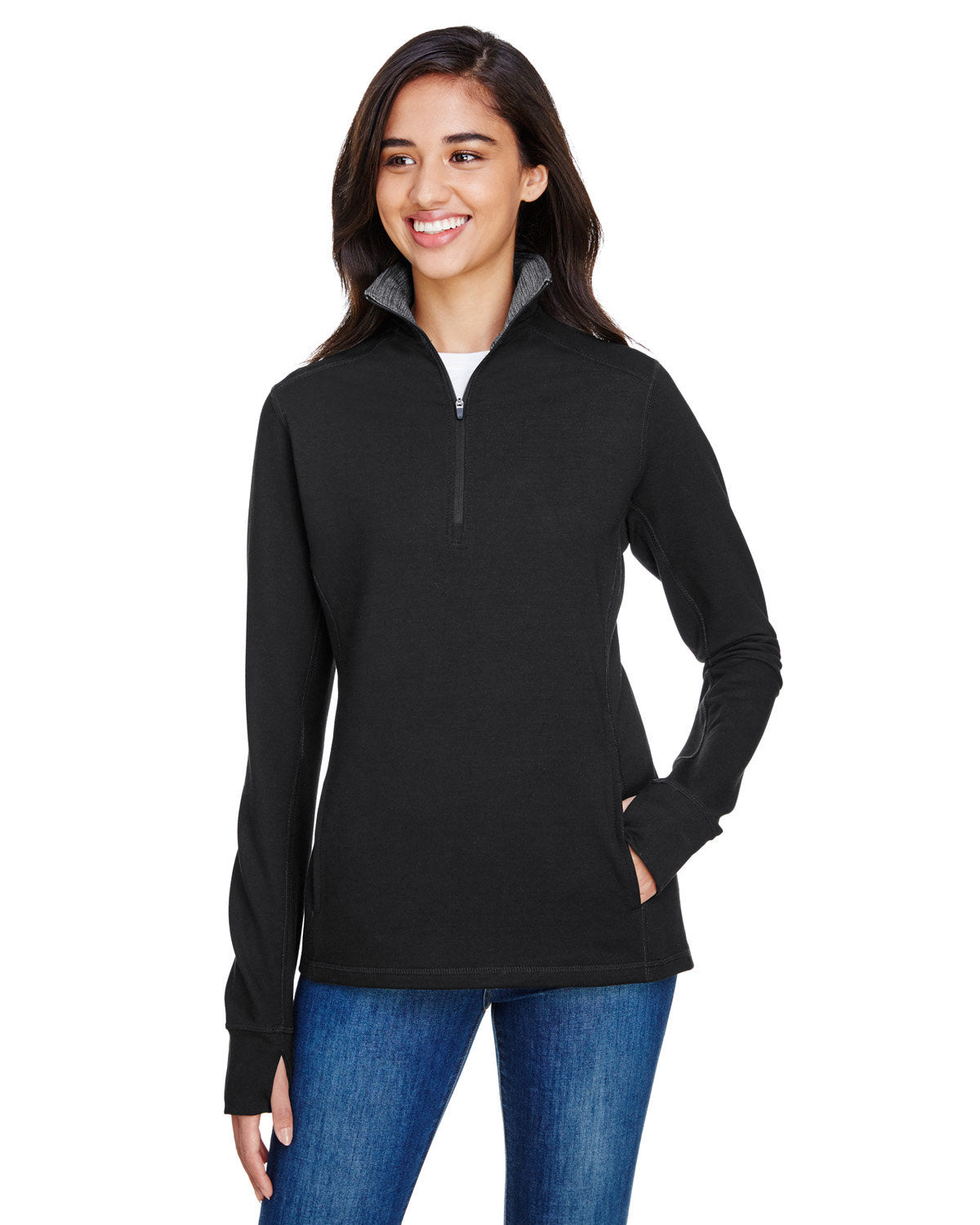 Unparalleled Comfort: J America Ladies' Omega Stretch Quarter-Zip