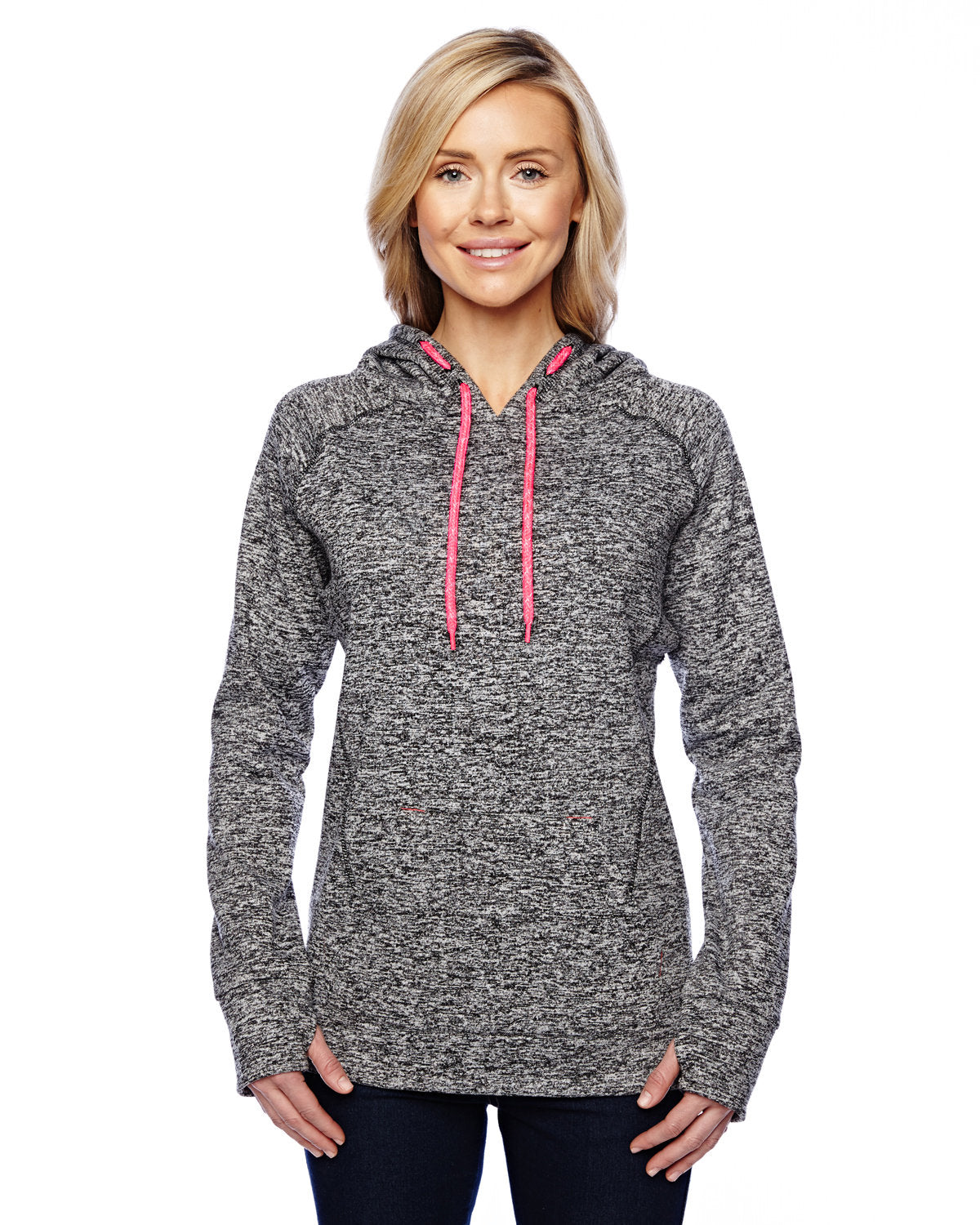 Step into Cosmic Comfort: J America Ladies' Cosmic Contrast Fleece Hooded Sweatshirt