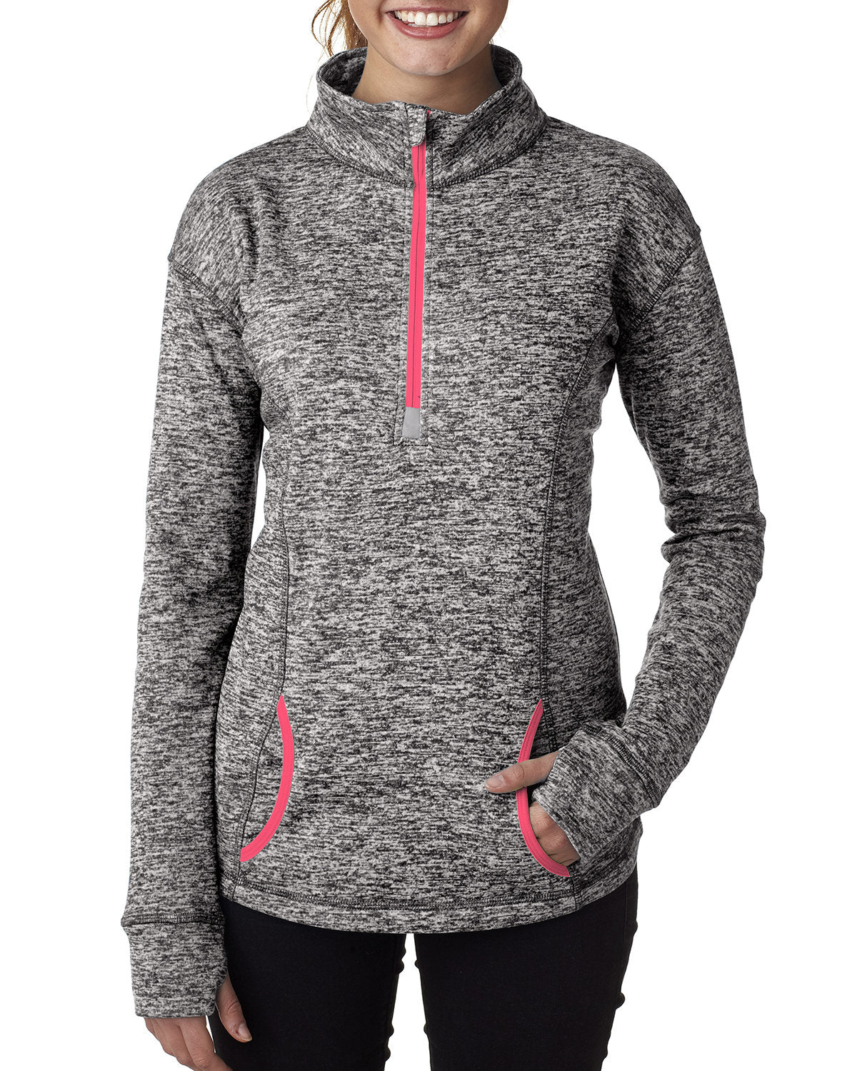 Discover Celestial Comfort: J America Ladies' Cosmic Fleece Quarter-Zip