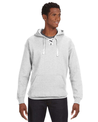 Sporty Charm: J America Adult Sport Lace Hooded Sweatshirt