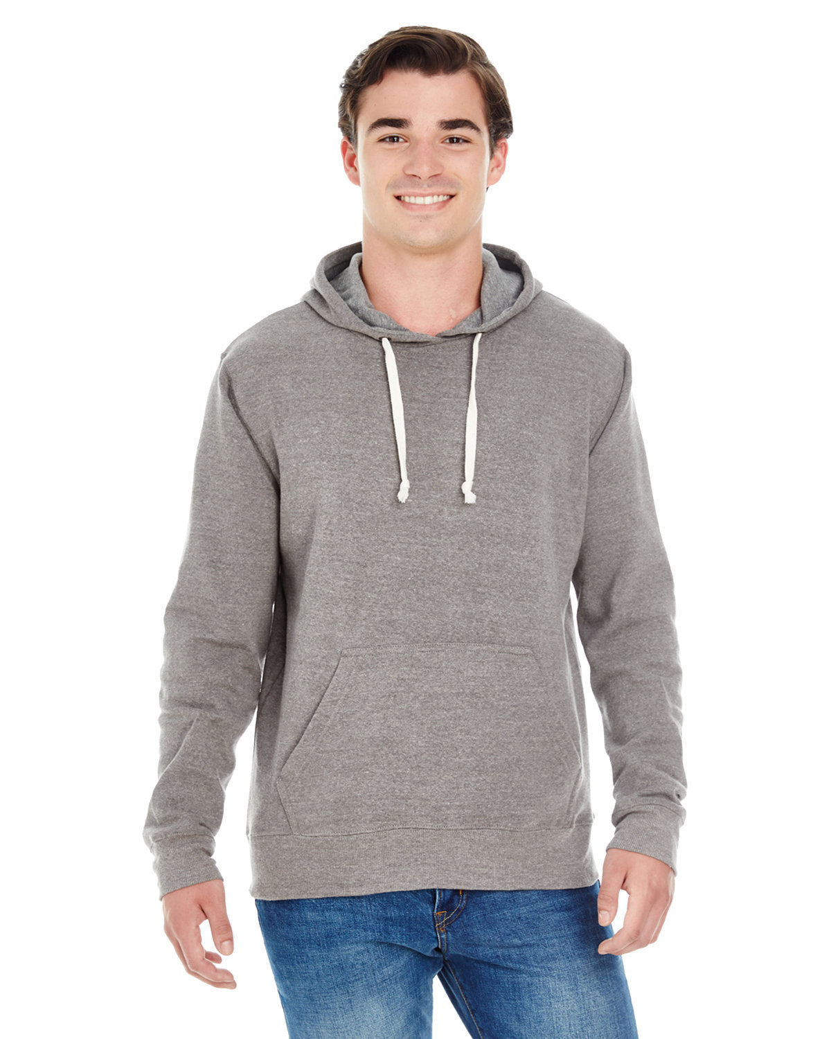 Effortless Appeal: J America Adult Triblend Pullover Fleece Hooded Sweatshirt