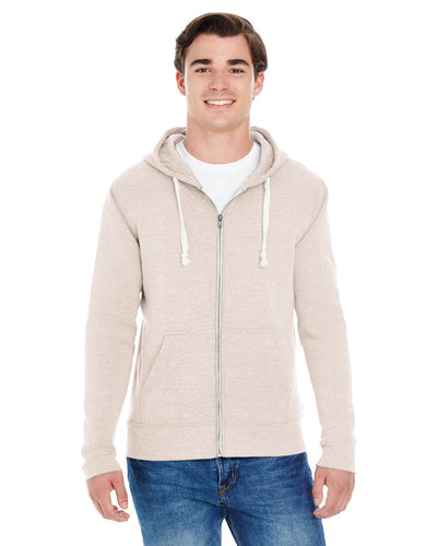 Versatile Comfort: J America Adult Triblend Full-Zip Fleece Hooded Sweatshirt