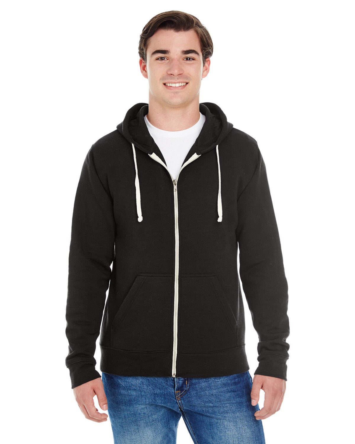 Versatile Comfort: J America Adult Triblend Full-Zip Fleece Hooded Sweatshirt