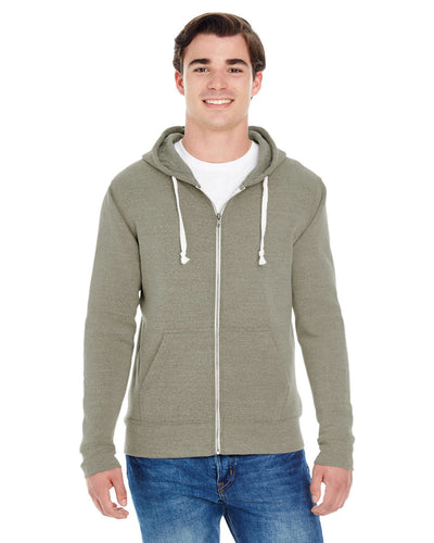 Versatile Comfort: J America Adult Triblend Full-Zip Fleece Hooded Sweatshirt