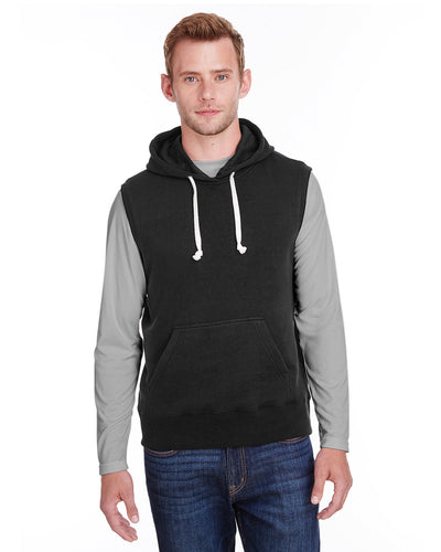 Modern Layering: J America Adult Triblend Fleece Sleeveless Hooded Sweatshirt