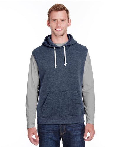 Modern Layering: J America Adult Triblend Fleece Sleeveless Hooded Sweatshirt