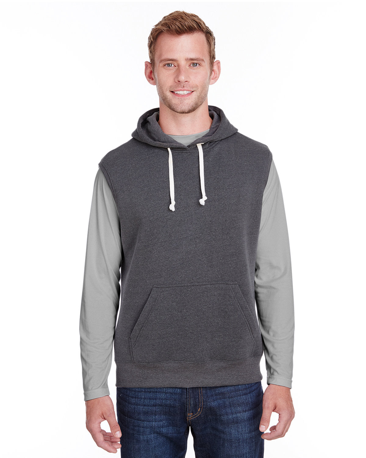 Modern Layering: J America Adult Triblend Fleece Sleeveless Hooded Sweatshirt