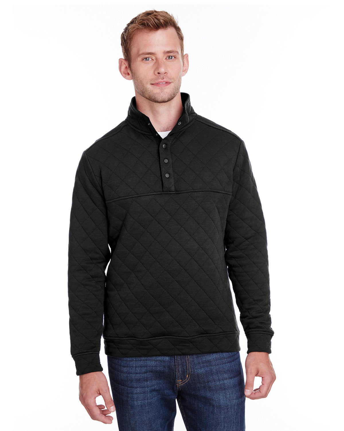 Effortless Warmth: J America Adult Quilted Snap Pullover