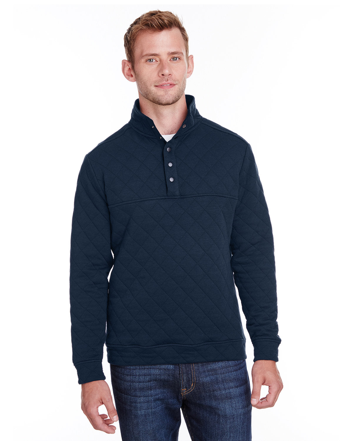 Effortless Warmth: J America Adult Quilted Snap Pullover