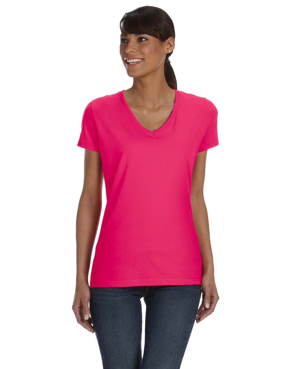 Fruit of the Loom Ladies' HD Cottonâ„¢ V-Neck T-Shirt: Elevate Your Style with Classic Comfort