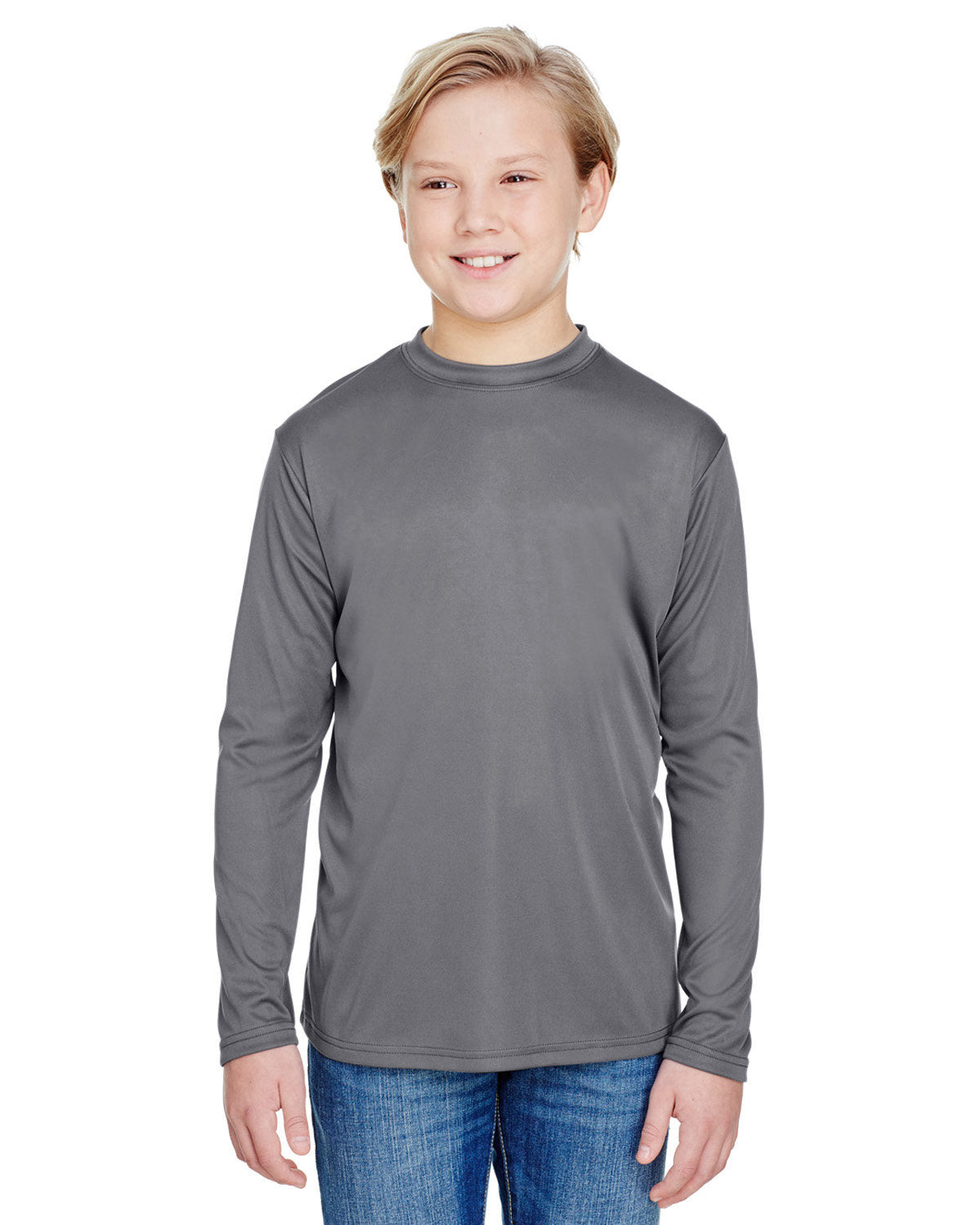 Youth Long Sleeve Cooling Performance Crew Shirt