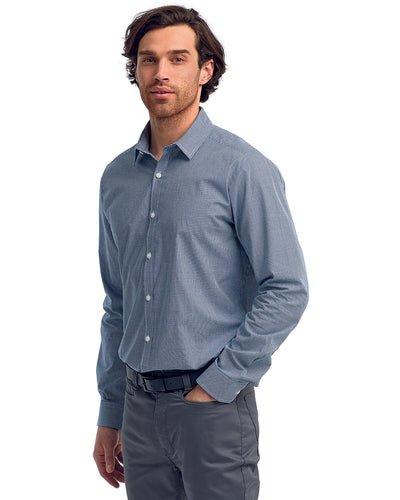 Artisan Elegance: The Men's Microcheck Gingham Long-Sleeve Cotton Shirt from the Artisan Collection by Reprime