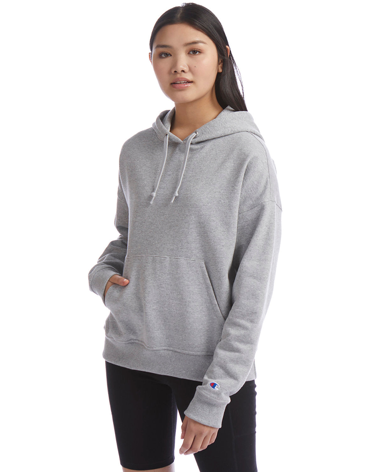 Champion Essential: The Ladies' PowerBlend Relaxed Hooded Sweatshirt