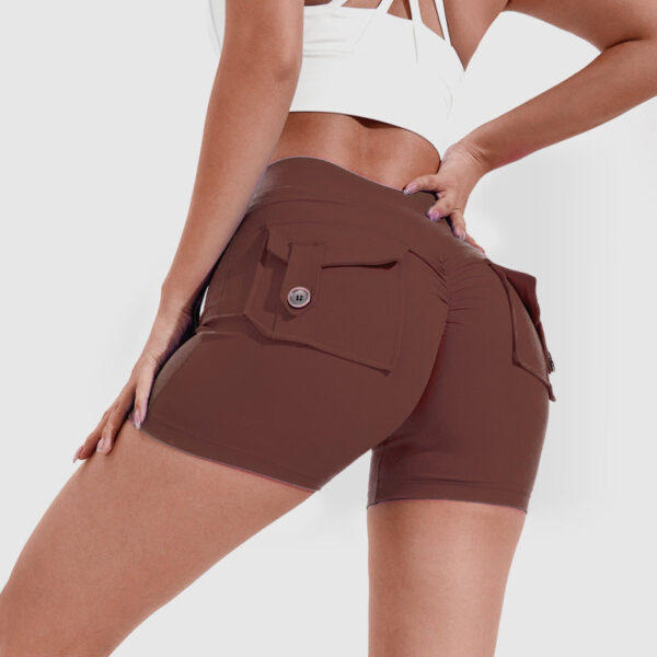 High Waist Hip Lifting Shorts With Pockets Quick Dry Yoga Fitness Sports Pants Summer Women Clothes - Image 5