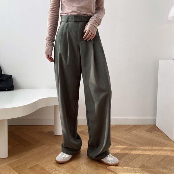 Fashion High Waist Smoke Tube Wide-leg Pants Loose