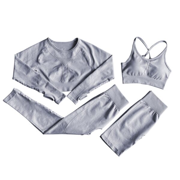 European And American Yoga Suits, Long Shorts, Sports Bra, Sweat Suit - Image 6