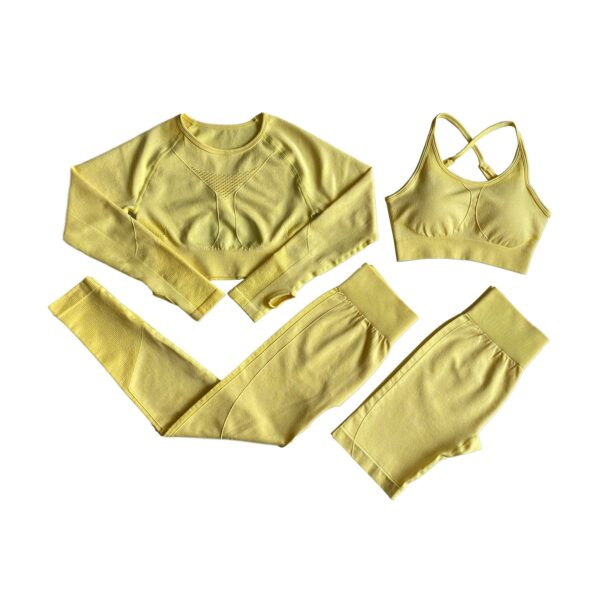 European And American Yoga Suits, Long Shorts, Sports Bra, Sweat Suit - Image 5