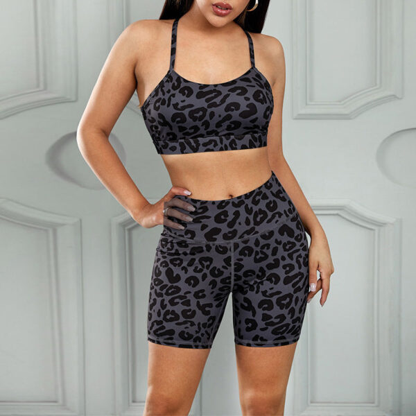 New Style Yoga Suits Sports Fitness Leopard Print Suit Ladies Fitness Suit - Image 5