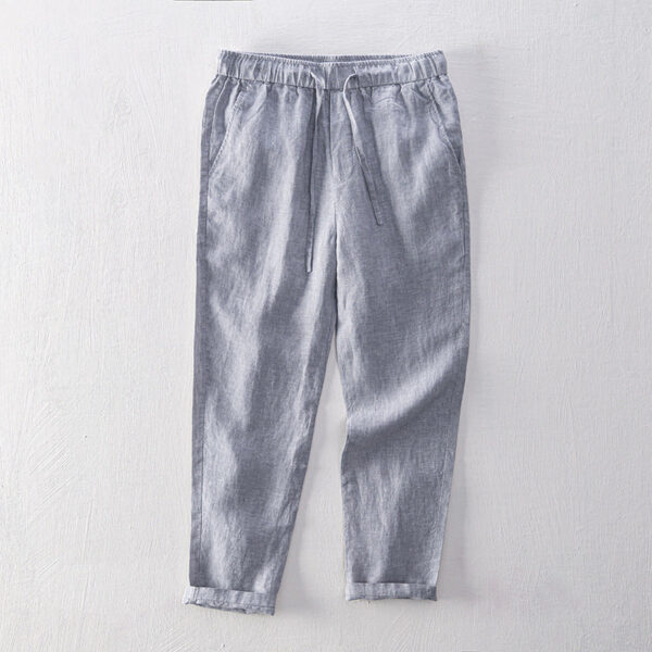 Men's Linen Elastic Waist Casual Pants - Image 4