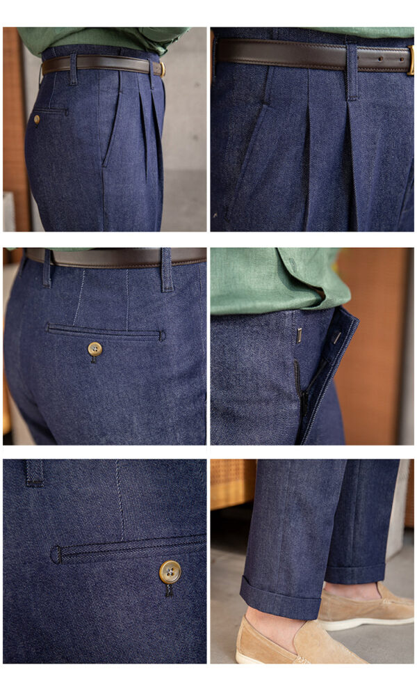 All-match Cotton Casual Denim High-waisted Pants - Image 6