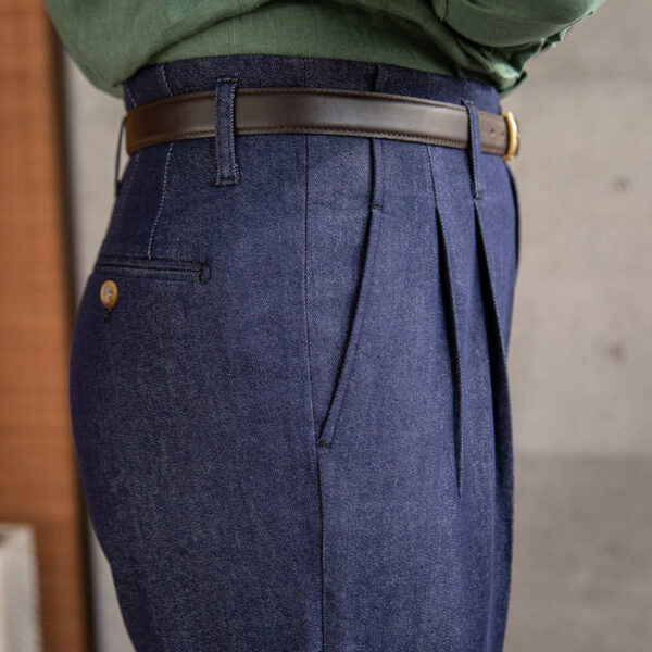 All-match Cotton Casual Denim High-waisted Pants - Image 5