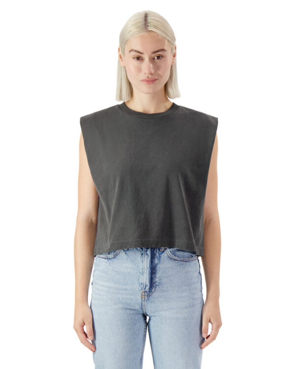 American Apparel: Embrace Bold Style and Comfort with the Heavyweight Cotton Women's Garment Dyed Muscle - Image 2