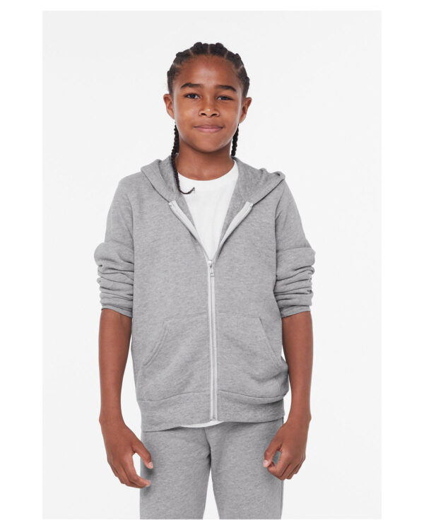 Bella + Canvas Youth Sponge Fleece Full-Zip Hoodie: Warmth and Style for Young Ones