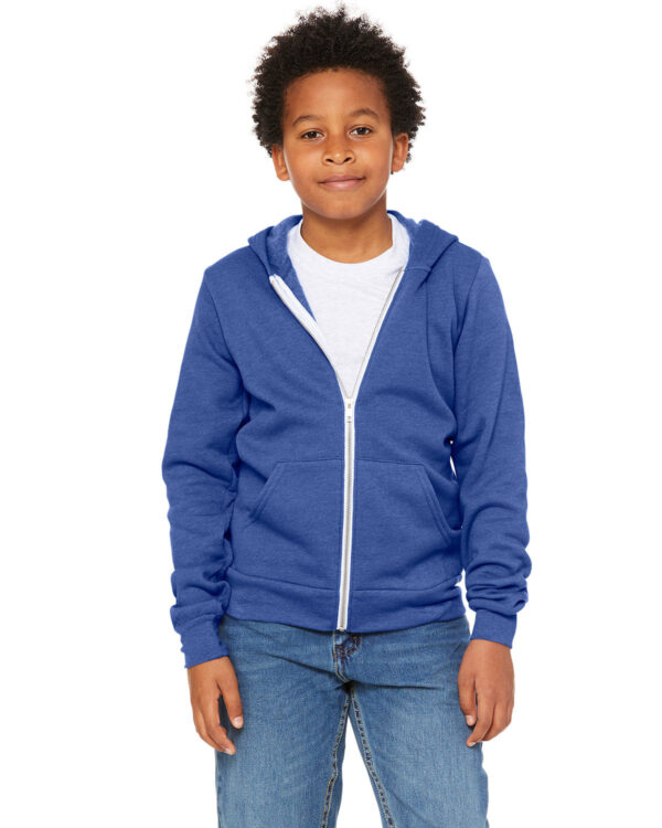 Youth Sponge Fleece Full-Zip Hooded Sweatshirt - Apparel Globe