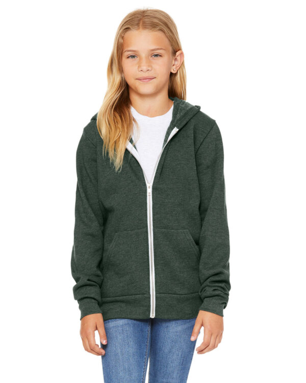 Youth Sponge Fleece Full-Zip Hooded Sweatshirt - Apparel Globe