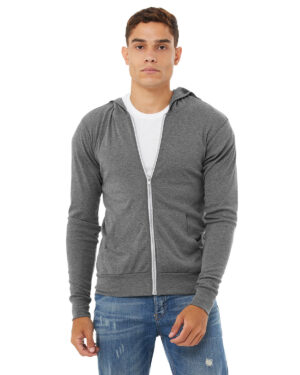 EFFORTLESS-STYLE-AND-COMFORT-BELLA-CANVAS-UNISEX-TRIBLEND-FULL-ZIP-LIGHTWEIGHT-HOODIE