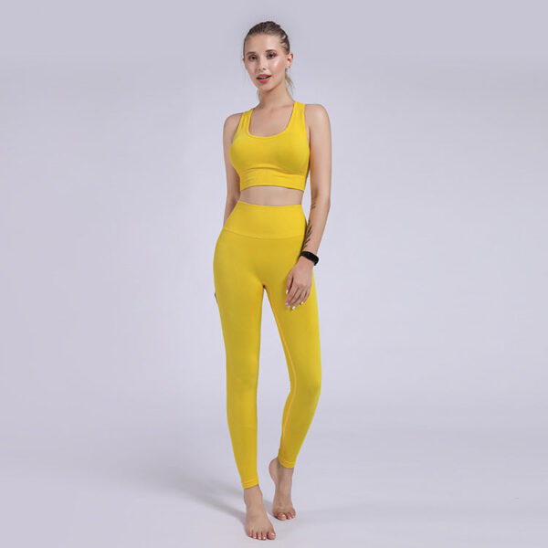 Hot-selling New Yoga Clothes Seamless Sports Peach Hips Fitness Pants Hip Pants Leggings Yoga Clothes Women's Suits - Image 6