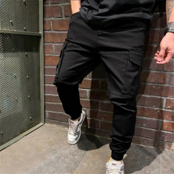 Mens Sports Pants With Pockets Casual Cargo Trousers - Image 3