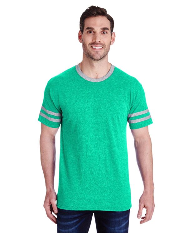 "Sporty and Stylish: Jerzees Adult Tri-Blend Varsity Ringer T-Shirt" - Apparel Globe