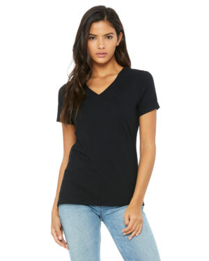 Bella + Canvas Ladies' Relaxed Heather CVC Jersey V-Neck T-Shirt: Where Comfort Meets Style