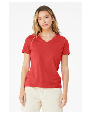 Bella + Canvas Ladies' Relaxed Heather CVC Jersey V-Neck Tee: Effortless Style and Comfort