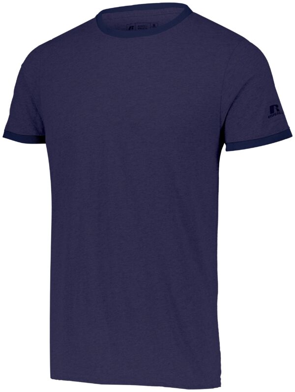 "STAY CLASSIC WITH A TWIST IN THE RUSSELL TEAM ESSENTIAL RINGER TEE"