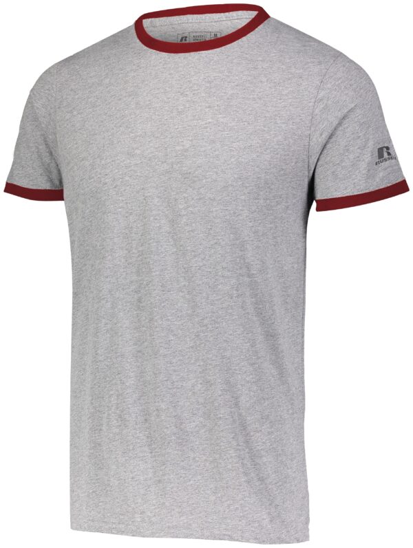 "STAY CLASSIC WITH A TWIST IN THE RUSSELL TEAM ESSENTIAL RINGER TEE"