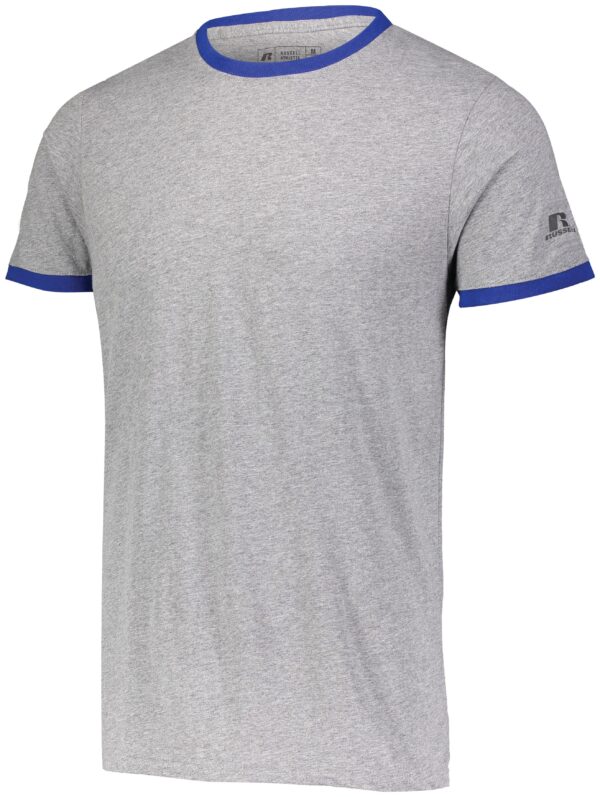 "STAY CLASSIC WITH A TWIST IN THE RUSSELL TEAM ESSENTIAL RINGER TEE"